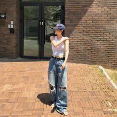 新品未使用 COCOTTE PARIS ワイドデニムパンツXS ハイウエスト - メルカリ
