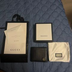 GUCCI マイクログッチ シマ マネークリップ GG レザー 黒 - メルカリ