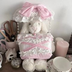 クマのぬいぐるみ付きトートバッグ ピンク グニフニ - メルカリ
