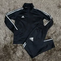 アディダス adidas ブラック 3本線 ジップアップ トレーナー セット 150