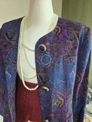 ハイクオリティLINE カラー芸術 ルーズフィット ジャガード ジャケット