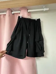 ブラック カーゴ ハーフパンツ オーバーサイズ 可能