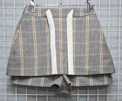 美品】BALMUNG グレンチェック ベルト装飾ショーツ ハーフパンツ 