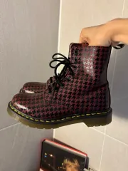 DR. MARTENS ドクターマーチン ピナ さくらんぼ ハウンドトゥース ブーツ