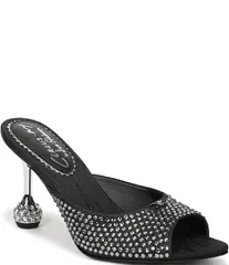 サムエデルマン レディース シューズ サンダル サテン ヒール Circus NY by Sam Edelman Gisella Rhinestone Satin Sculpted Heel Dresslide Sandals Black ブラック