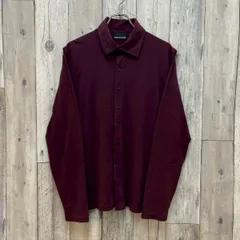 DKNY JEANS ダナキャラン ディーケーエヌワイ ジーンズ ポルトガル製 バーガンディー ストレッチ素材 長袖 ドレス シャツ メンズ M サイズのサムネイル
