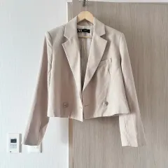 ZARA ザラ クロップドジャケット ブレーザー アイボリー