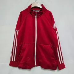 アディダス トレーナー 起毛 レッド ジップアップ キッズ 130 0908