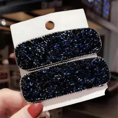 【在庫処分】ファッショナブル BB クリップ ブリリアントがいっぱい 入学式 おしゃれ） 卒業式 結婚式 前髪サイドクリップ（ヘアピン 誕生日パーティー 髪飾り（ヘアクリップ） 2個セット(bl-ブルー)