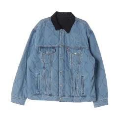 (新品) L リーバイスXミッキーマウス リバーシブル ダウン デニムジャケット アウター