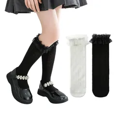 【新品】 [Keaida] キッズ靴下 ガールズ ハイソックス クルーソックス 2足セット女の子 フォーマル レース付き 可愛い お姫様 子供レース フォーマル服用 発表会 卒園式 卒業式 入学式 結婚式 おしゃれ 綿 (M, タイプ-C)