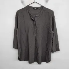 レディース 66サイズ UNIQLO スタンドカラー 7分 シャツ