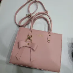 新品 リー リボン 装飾 ピンク トートバッグ クロスバック バッグ