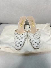 CHANEL ミュール ホワイト ココマーク - メルカリ