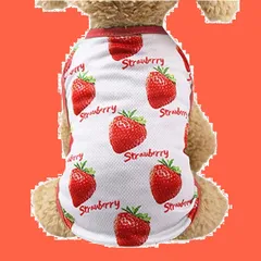 メッシュ 通気メッシュベスト キャミソールワンピース 可愛い 格好いい フルーツ柄タンクトップ 犬のお洋服 薄手 XS~2XL 日焼け止め 脱毛保護 春夏用 ルームウェア 部屋着 犬の服 乾きやすい 夏服 犬服 お散歩 お出掛け RIOSTUDIO 猫服 キャ
