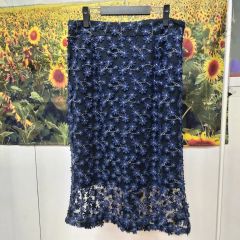 PINKO ブルー レース タイトスカート フリンジ ラップデザイン - メルカリ