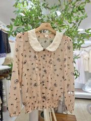 新品 Insect Garden インセクトガーデン 昆虫図鑑柄 長袖ブラウス 