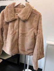ZARA パネルデザイン ロングコート フェイクスエード・パッチワーク 