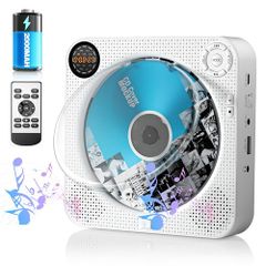 CD플레이어 벽걸이&탁상두고식 휴대용 Bluetooth/CD/FM/USB/AUX 오모드 대응 FM라디오 +10 스킵 기능 5EQ 이펙트 AB 반복 2000mAh 충전식 배터리 LED 디스플레이 방진 커버·리모콘 첨부 음악 541ed6be