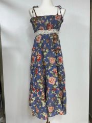 マ*ン様 ヴィンテージ ローラアシュレイ 花柄レース襟 長袖 ワンピース