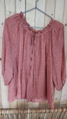 MYLAN マイラン オフショルダー リネンブラウス フリル袖 ピンク