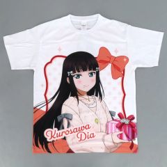[중고] T셔츠 쿠로사와 다이아 풀 그래픽 T셔츠 화이트 프리 사이즈 [러브라이브! 선샤인!!]