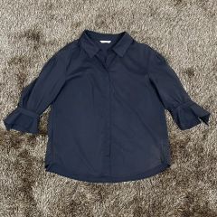 PRADA プラダ シャツ ネイビー サイズ38 イタリア製 七分袖 | Mercari