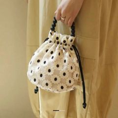 ミナペルホネン ハンドメイド パッチワーク 巾着ショルダーバッグ