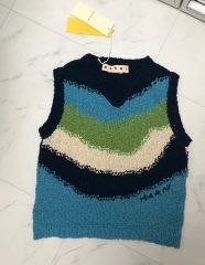 MARNI マルニ フレイムコットン Vネック ニットベスト ブルー 40