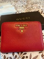PRADA プラダ 1ML225 二つ折り財布 サフィアーノレザー 赤 - メルカリ