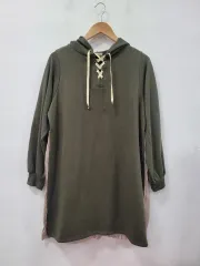 axes femme カーキ色 フード ONE PIECE レースアップ