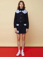 私はもう殺し屋をやめたんだ》デニムダブルブレストトップス・ショート