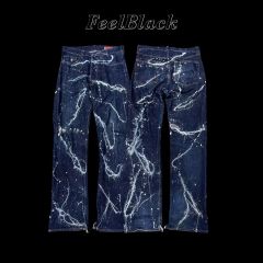 PEOPLE STYLE デニム ペイントスプラッター リップドジーンズ - メルカリ