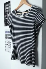 W(S-M) セオリー 半袖 Tシャツ ストライプ ショート ワンピース-13BD9