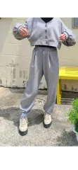 グレー クロップド ジョガーパンツ セット