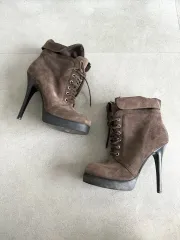 Giuseppe Zanotti(ジュゼッペ・ザノッティ) ブラウン スウェード フォールディング ヒール ブーツ 250のサムネイル