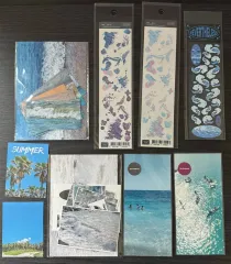 (新品) 海波自然水しぶき ステッカー はがき まとめ売り