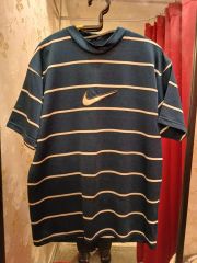 90s 00s nike tシャツ デカロゴ ボーダーy2k 短丈 - メルカリ
