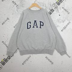 90s】OLD GAP スウェット デカタグ 刺繍ロゴ 紺タグ グレー霜降り 
