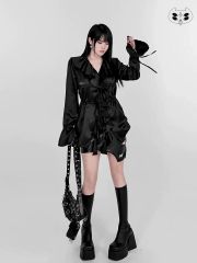 メゾンドソイル ふんわり ストライプ チェック プルオーバー ブラウス