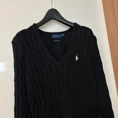 POLO RALPH LAUREN ポロラルフローレン 20年 レディース ピマコットン Vネック ニット セーター polo オールドマネー ルック