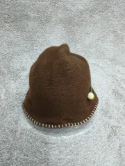 日本輸出品 ブラウン ハンドメイド ウール ニット 帽子 新品