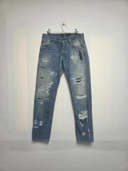 levis ストレートデニム 膝パッチ付き ライトブルー - メルカリ