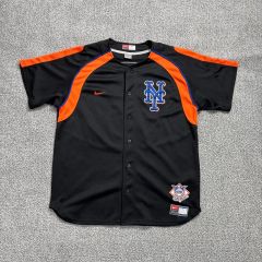 美品 NIKE MLB ロッキーズ ゲームシャツ ベースボールシャツ 刺繍 L