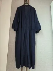 ダークネイビー パフ袖 ロングアウター
