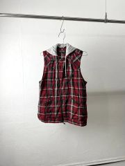 00s shadow ombre check grunge vest y2k - メルカリ