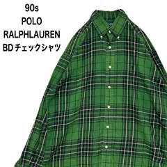 90s POLO RALPH LAURENラルフローレン チェック ボタンダウン 長袖 フランネル シャツ S