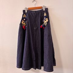 franche lippee 猫刺繍 デニムスカート - メルカリ