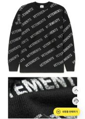 正規品 VETEMENTS ヴェトモン ロゴ ニットセーター ブラック Lサイズ 