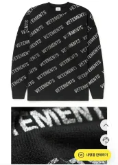 VETEMENTS ヴェトモン 銀色ロゴ ニット ブラック 出品 105 110サイズのサムネイル